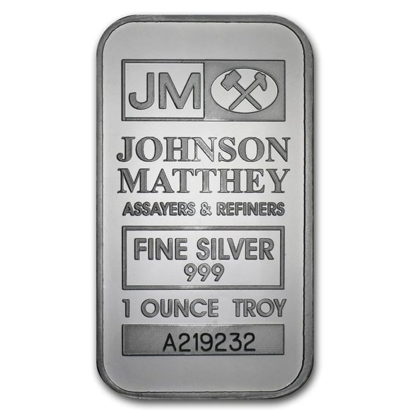 Uncirculated 1 oz Silver Bar - Johnson Matthey 4 consecutive numbers - Picture 1 of 2